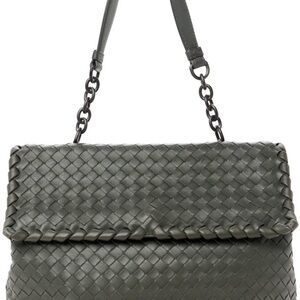 Bottega Veneta Intrecciato Leather Shoulder Bag - Black